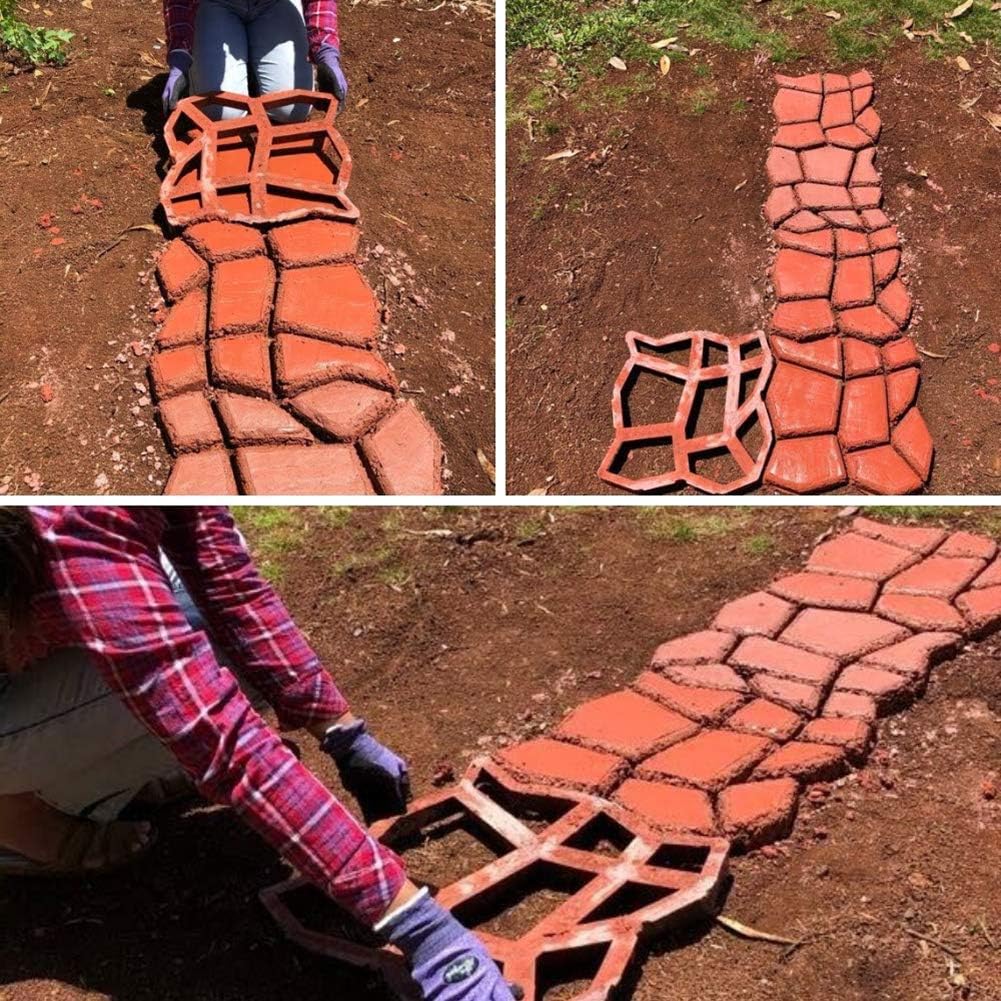 Concrete Paving Molds Stepping Stone Walk Path Maker 2 Pack