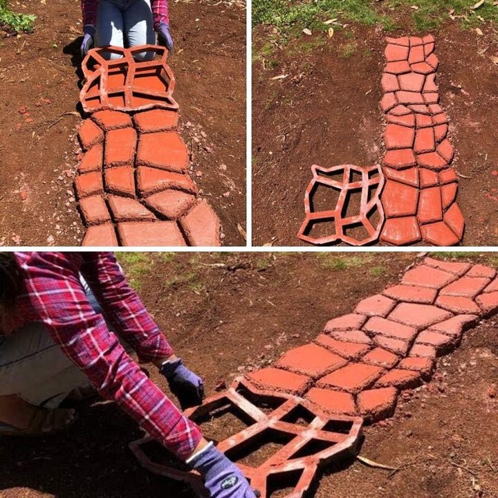Concrete Paving Molds Stepping Stone Walk Path Maker 2 Pack