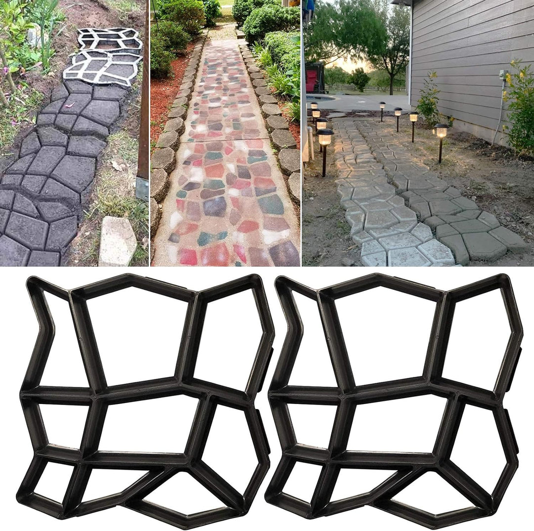 Concrete Paving Molds Stepping Stone Walk Path Maker 2 Pack