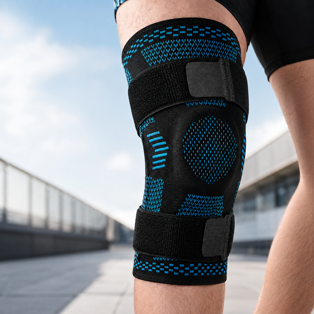 Compression Knee Brace Side Stabilizers Patella Gel Support Sleeve Sports