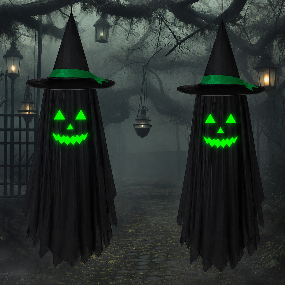 Hanging Ghost Witch Hat Ornament Halloween Decoration