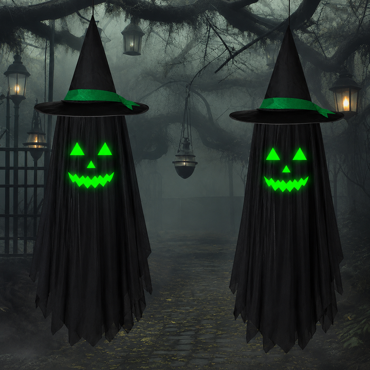 Hanging Ghost Witch Hat Ornament Halloween Decoration
