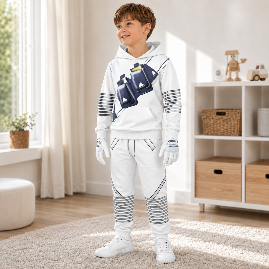 Marshmello DJ Costume Set with Hoodie Joggers and Mask for Kids