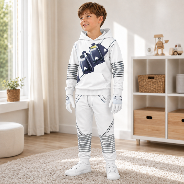 Marshmello DJ Costume Set with Hoodie Joggers and Mask for Kids