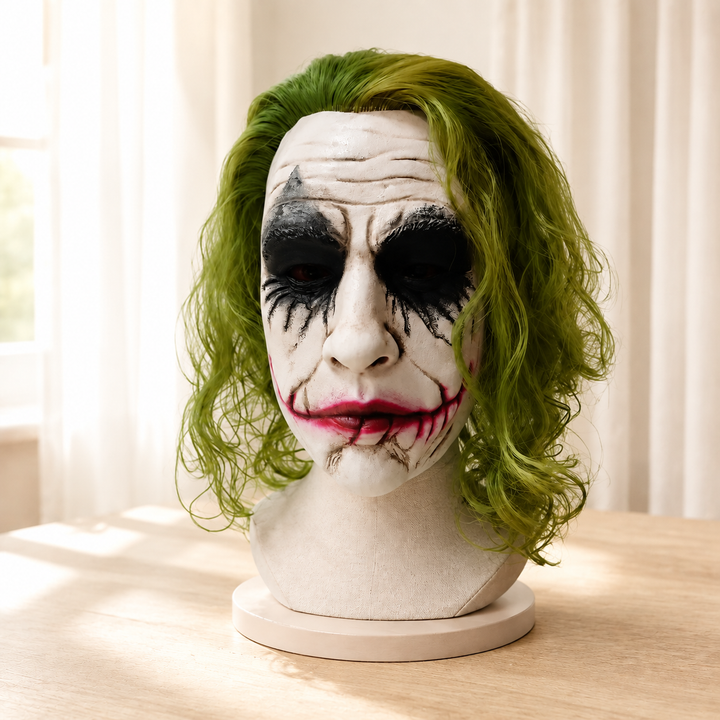 Joker Green Hair Clown Latex Mask for Adult Halloween