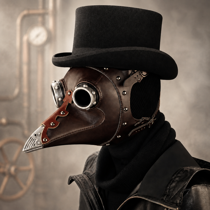 Plague Doctor Mask and Hat Steampunk Halloween Costume Accessories