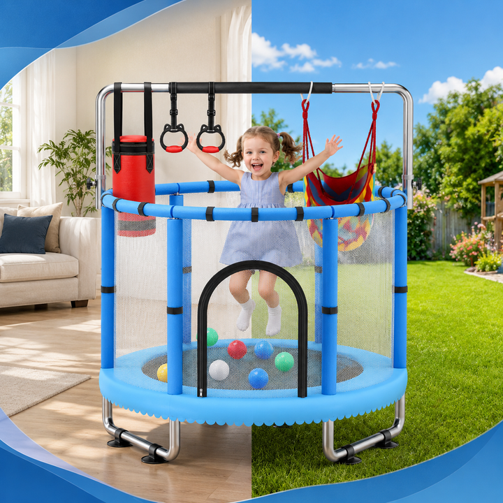 Toddler Trampoline 440lbs Enclosure Indoor Outdoor Kids Bouncer Safety