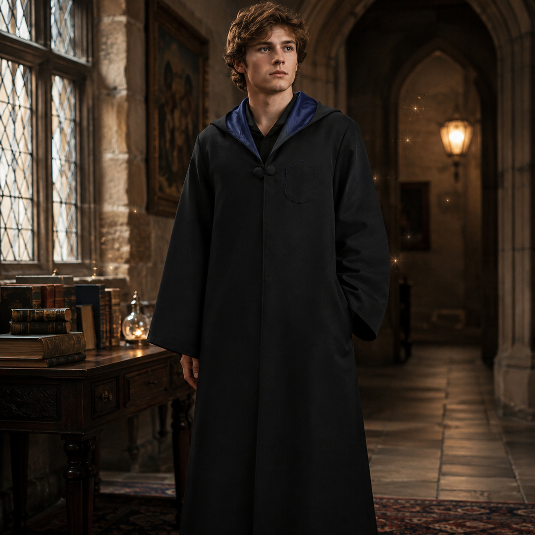 Harry Potter-Inspired Hogwarts House Robe Costume with Tie