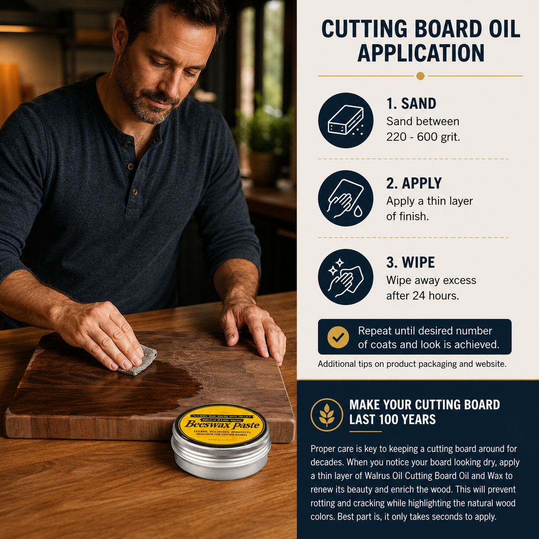Cutting Board Wax Beeswax Wood Conditioner Polish for Butcher Block &amp; Utensils