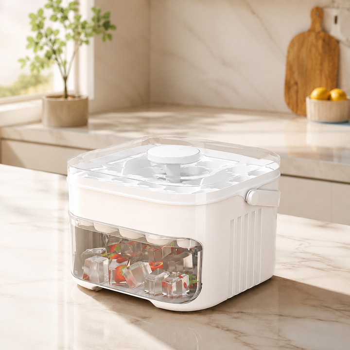 Ice Cube Tray Stackable 25 50 Grid Easy-Release Mold for Freezer Drawer