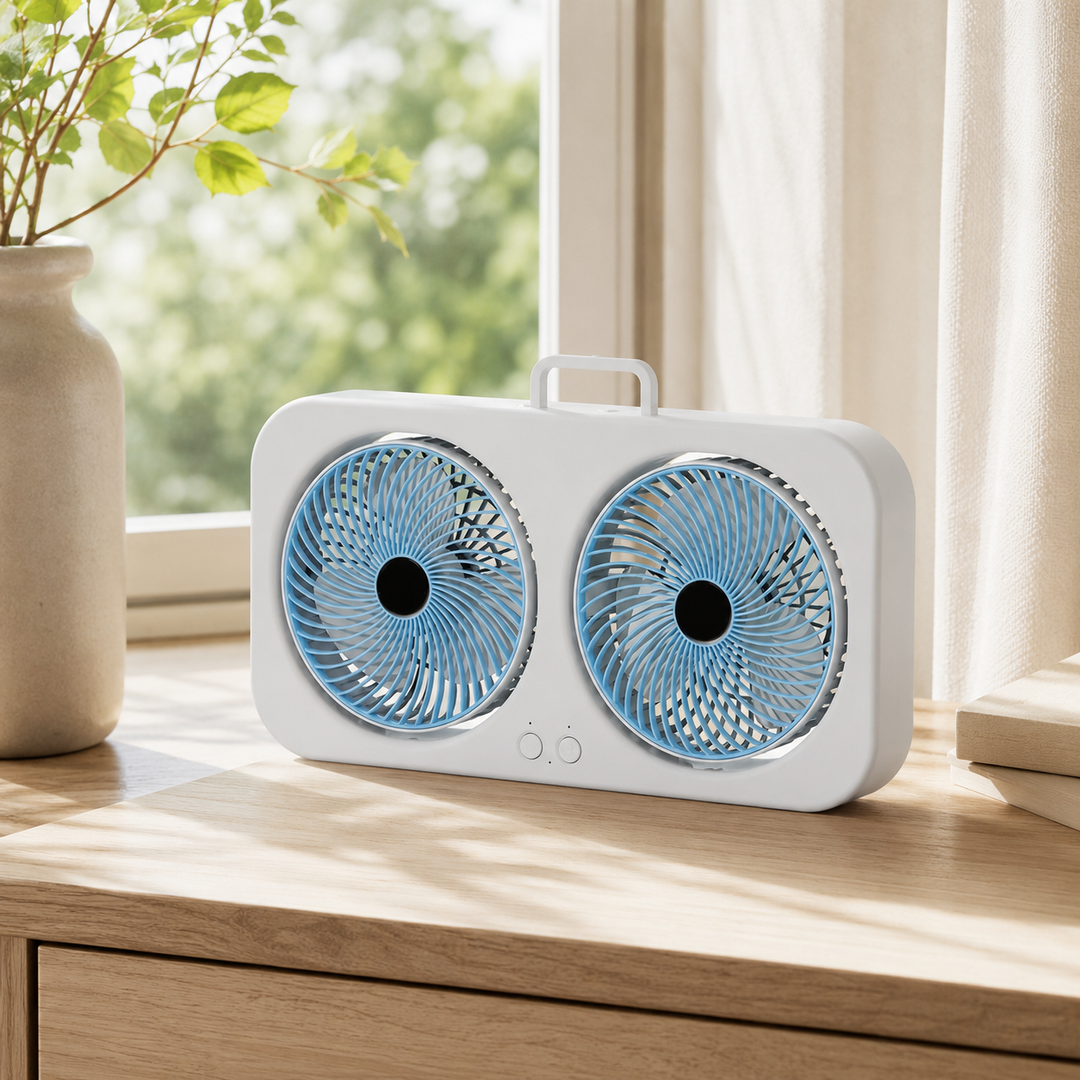 Double Head USB Circulating Fan Dual Motor 360 Adjustable Type-C Home Outdoor