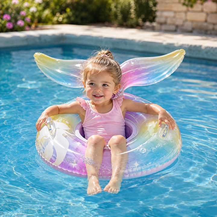 Mermaid Pocket Loop Lifebuoy Underarm Swim Aid Kids Pool Beach Toy