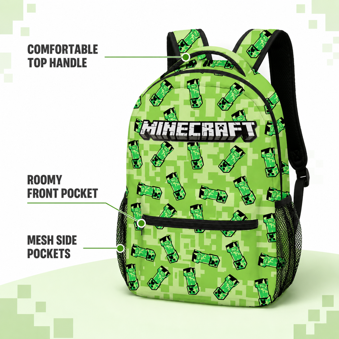 Boys Minecraft Double-Sided Print School Backpack, 20L