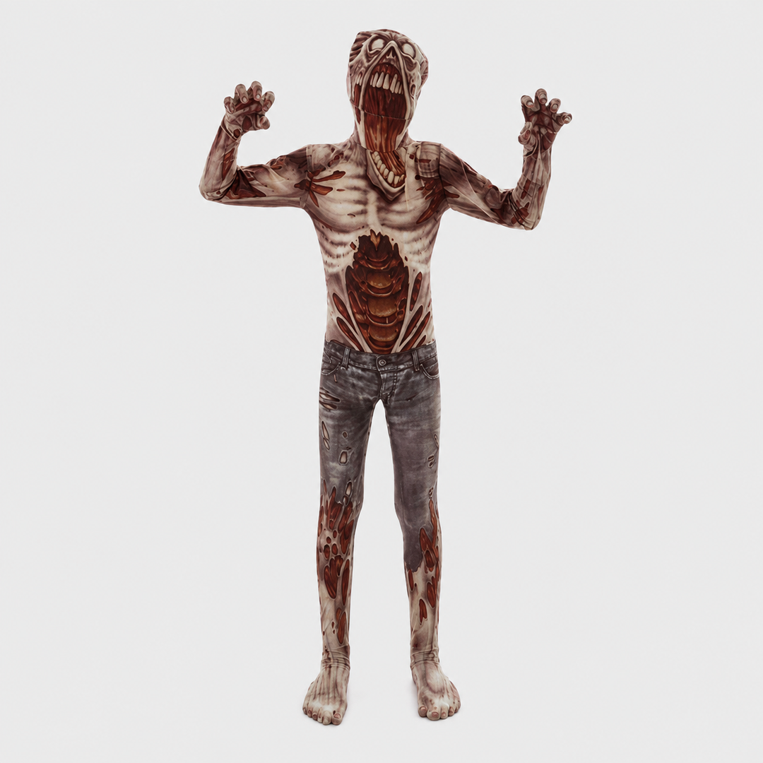 Slenderman Faceless Bodysuit Costume for Men Halloween Costume