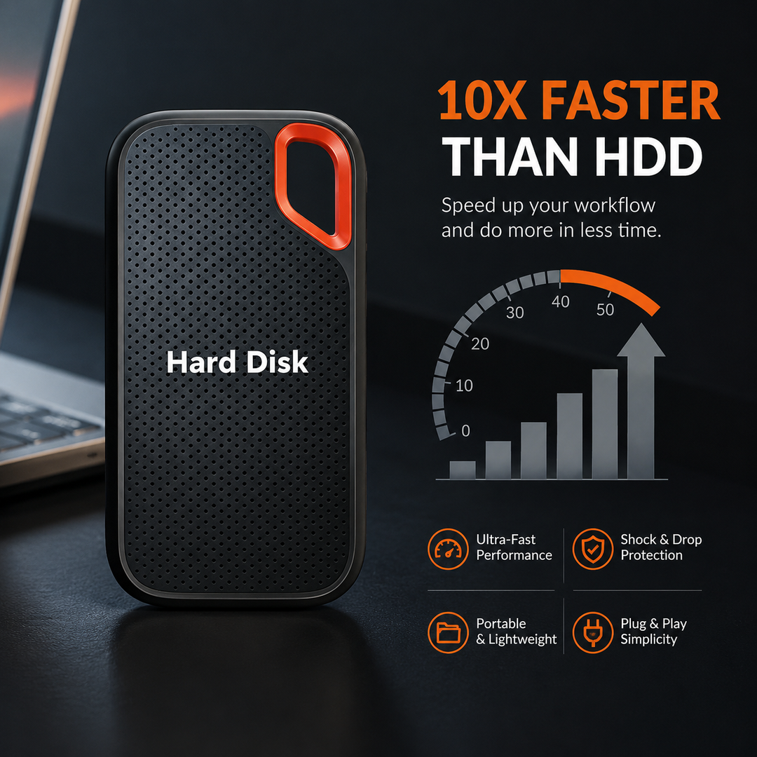 Portable External SSD USB-C Rugged Shock-Resistant Storage Drive