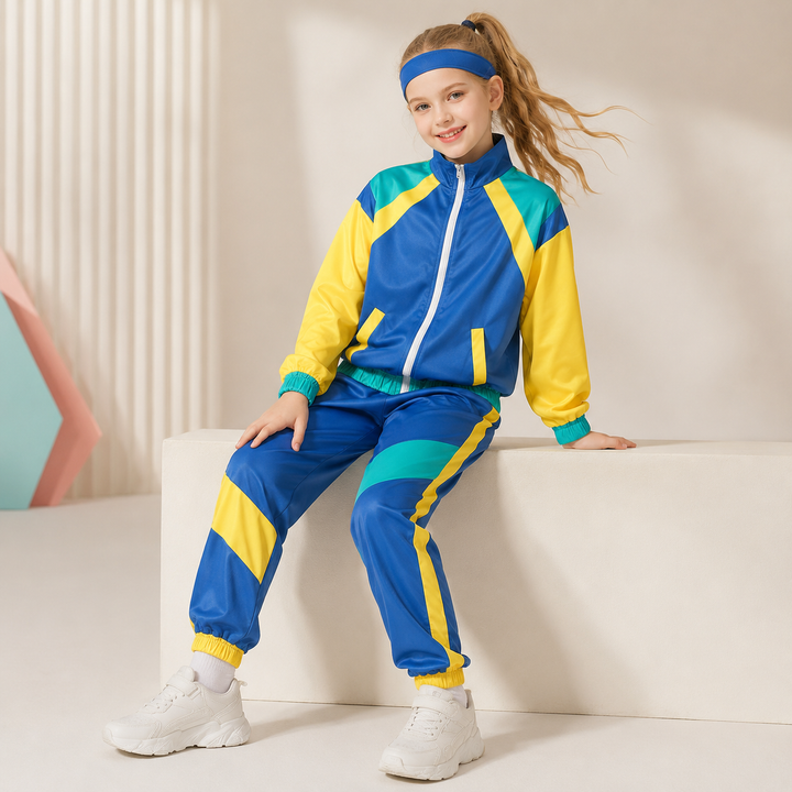 Kids Retro Tracksuit Costume 80s Dance Outfit Halloween Costume