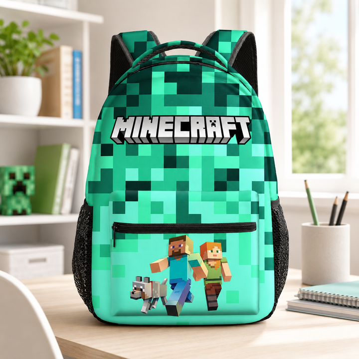 Boys Minecraft Mob Print School Backpack