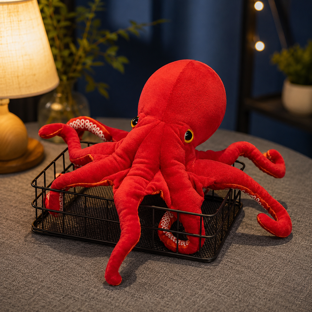 Lifelike Red Octopus Plush Toy Soft Sea Animal Kids Gift
