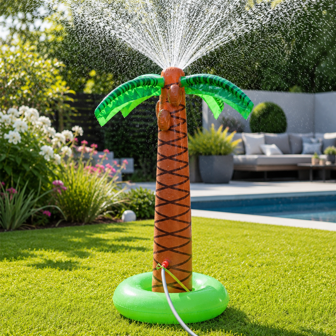 Inflatable Coconut Tree Sprinkler Hawaii Beach Pool Party Water Toy