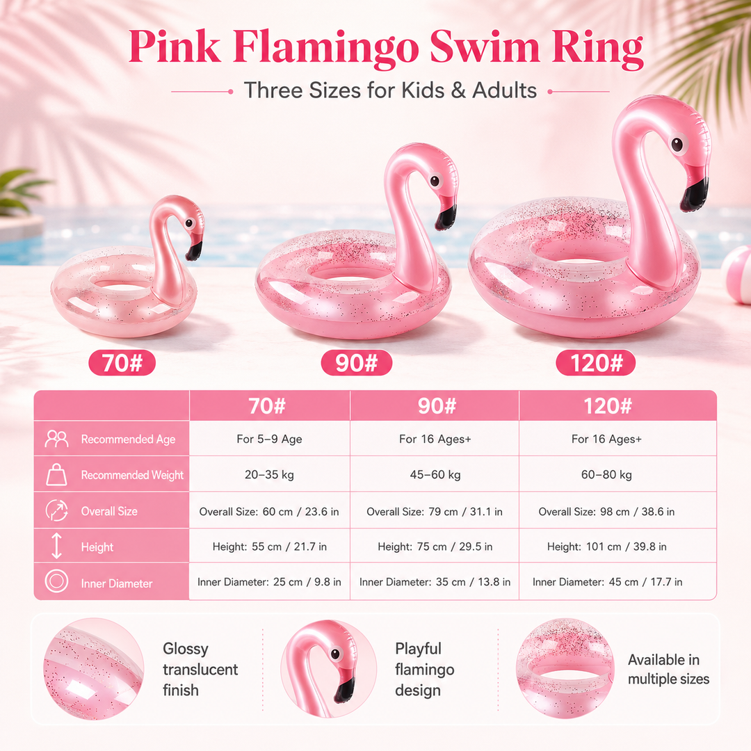 Flamingo Inflatable Pool Float Summer Beach Swimming Ring Kids Adults