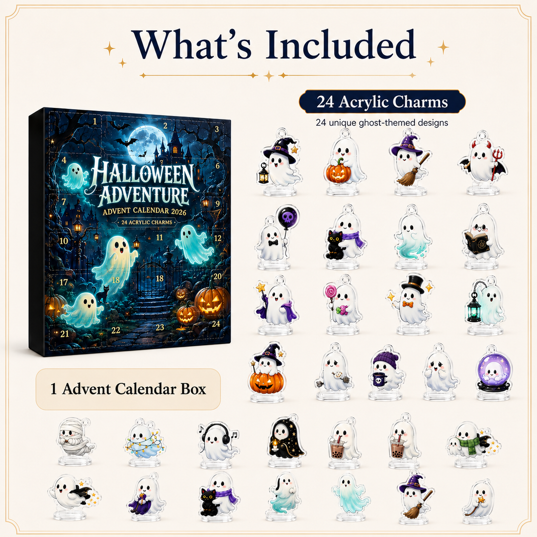 Halloween Ghost Advent Calendar with 24 Acrylic Charms