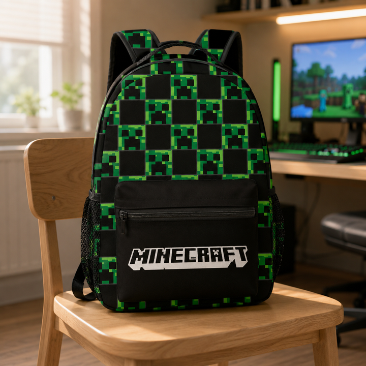 Boys Minecraft Double-Sided Print School Backpack, 20L
