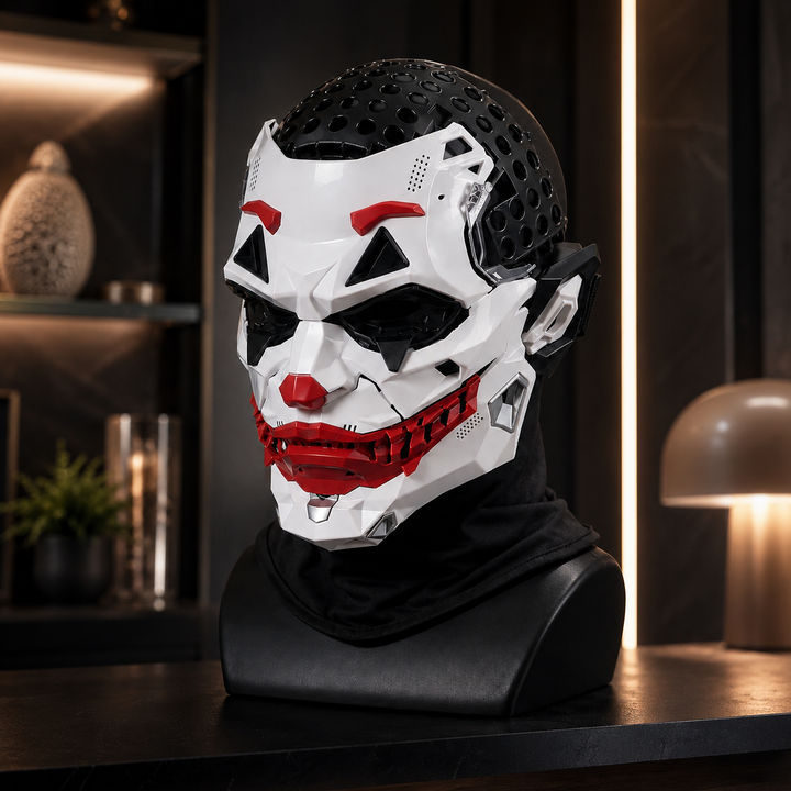 Cyberpunk Clown Mask with Wig for Halloween Cosplay
