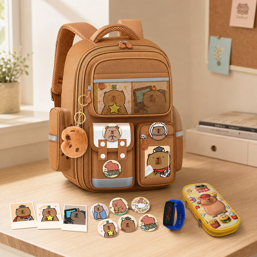 Kapibala Kids Large Capacity Primary School Backpack