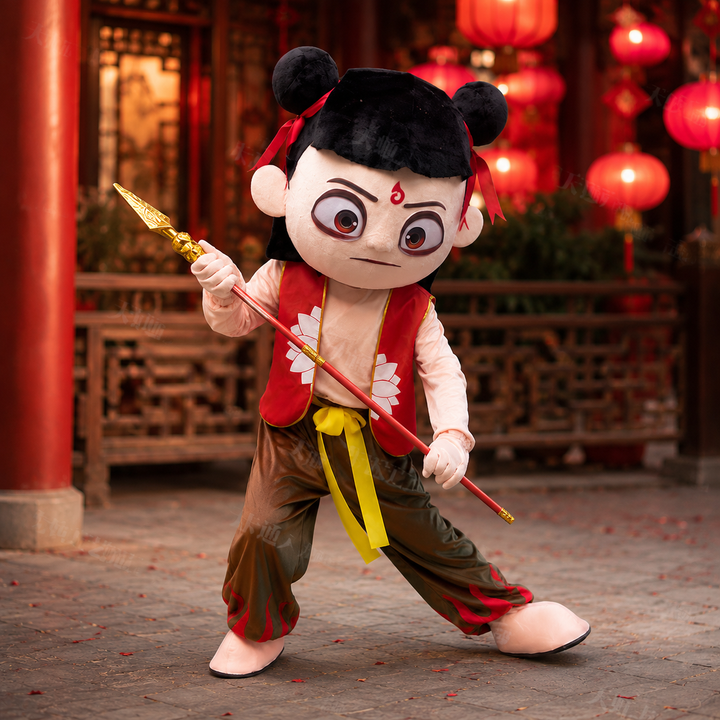 Nezha Warrior Boy Mascot Costume Full Body Costume
