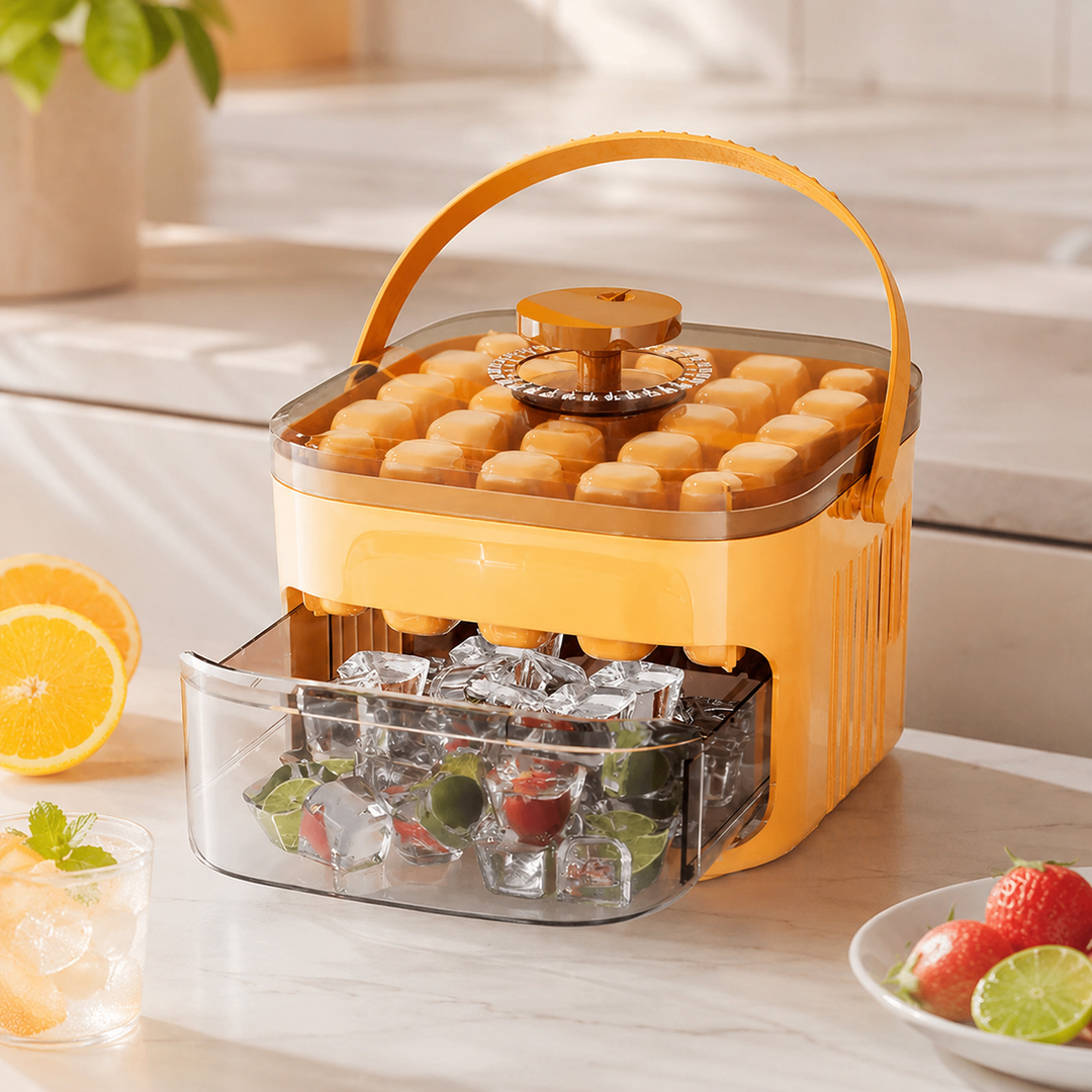 Ice Cube Tray Stackable 25 50 Grid Easy-Release Mold for Freezer Drawer