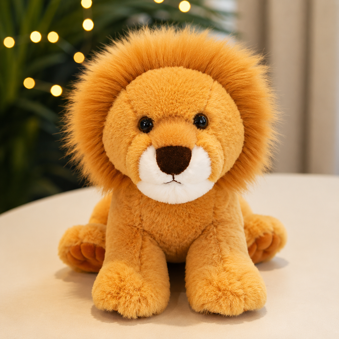 Lifelike Plush Lion Toy Soft Wild Animal Stuffed Kids Gift