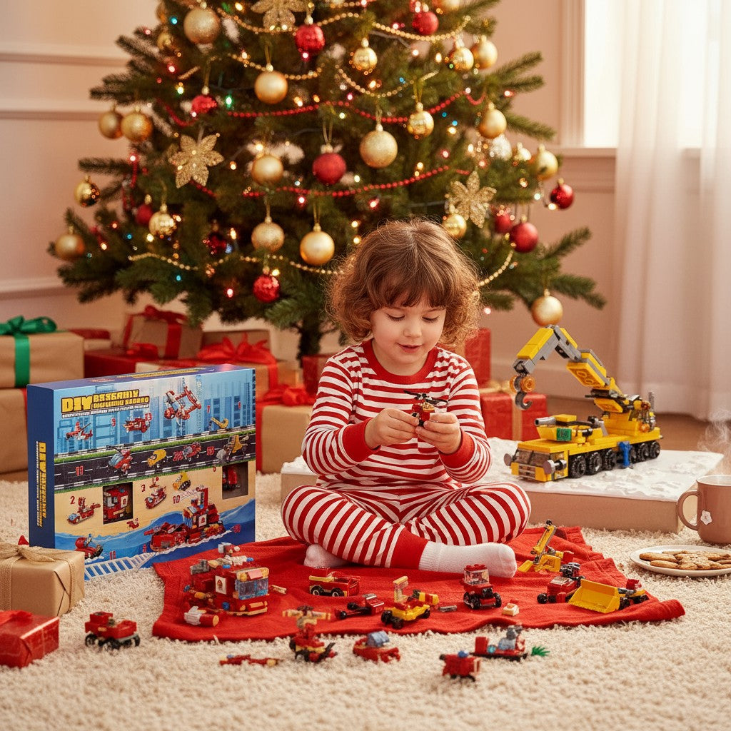 Kids Christmas Advent Calendar Building Blocks Set 24 Pieces