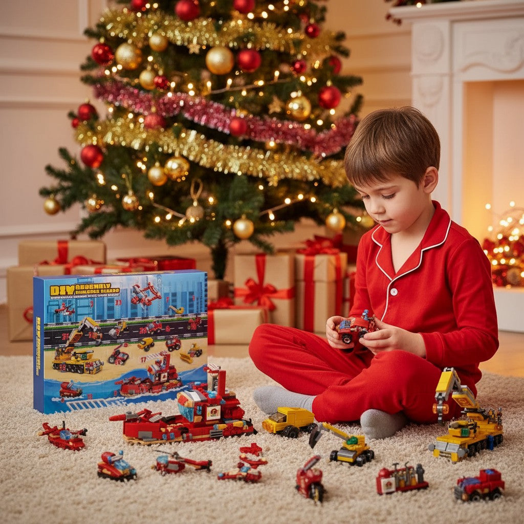 Kids Christmas Advent Calendar Building Blocks Set 24 Pieces
