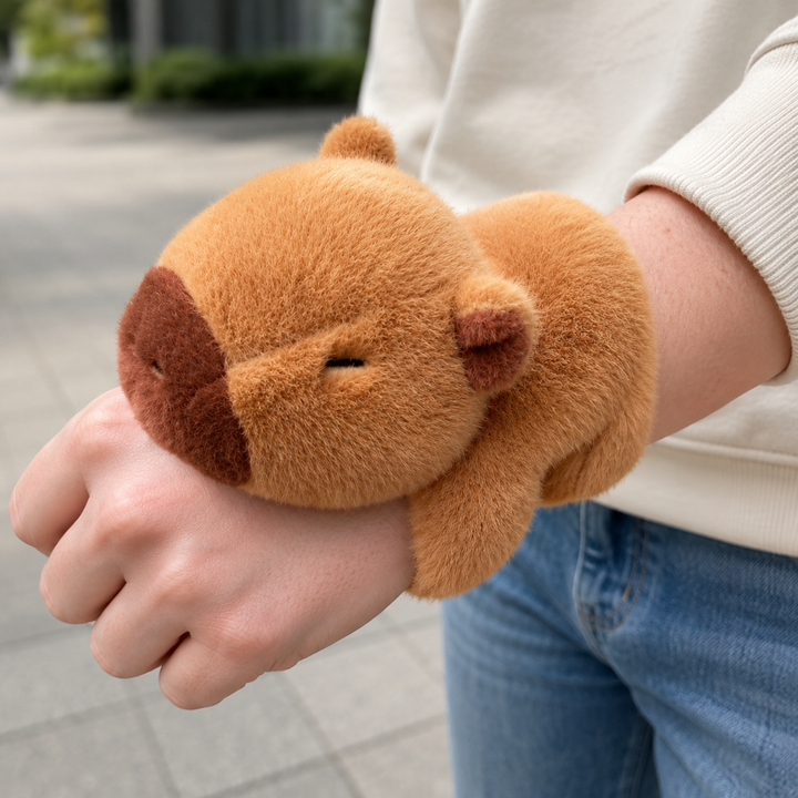Capybara Slap Snap Wristband Bracelet Kawaii Plush Kids Toy