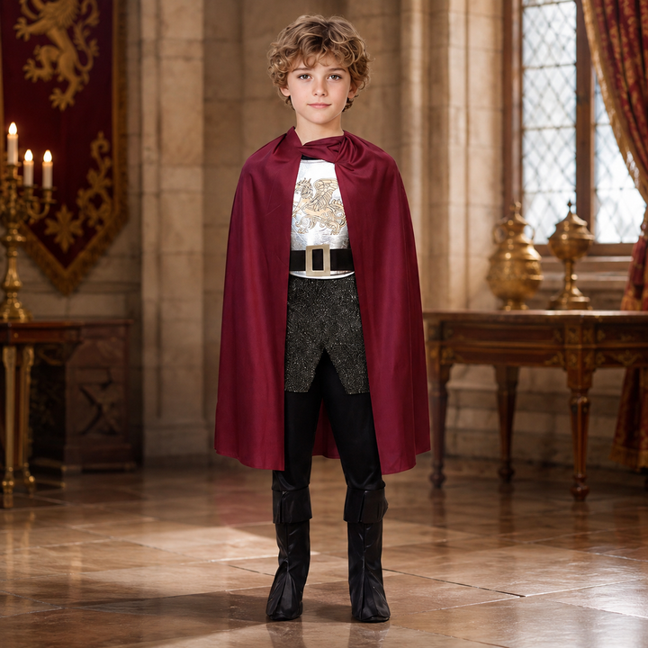 Kids King Costume with Crown and Cape Halloween Costume