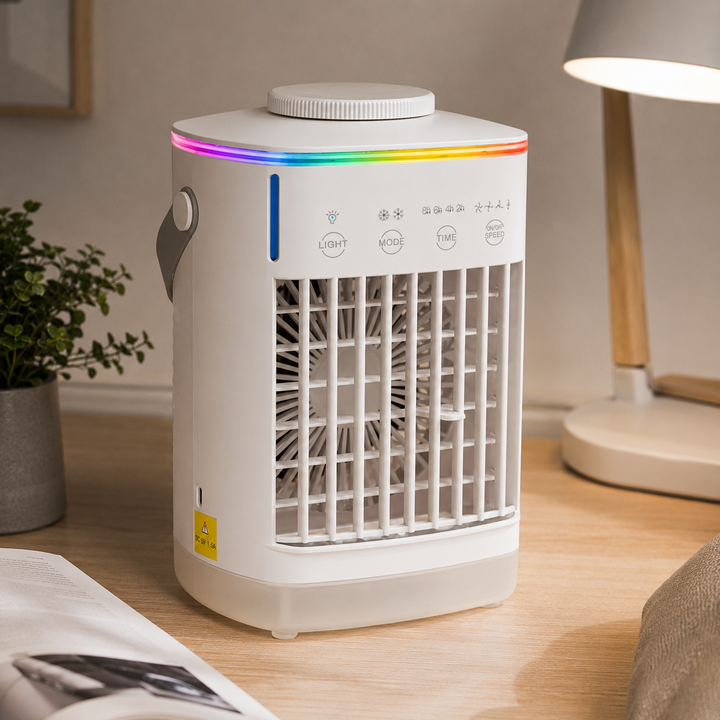 3-in-1 Fan Air Conditioner Humidifier Mini Cooler LED Office Home Desk