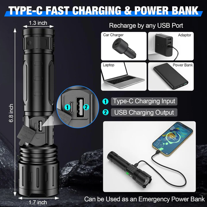 LED Handheld Flashlight Portable Light