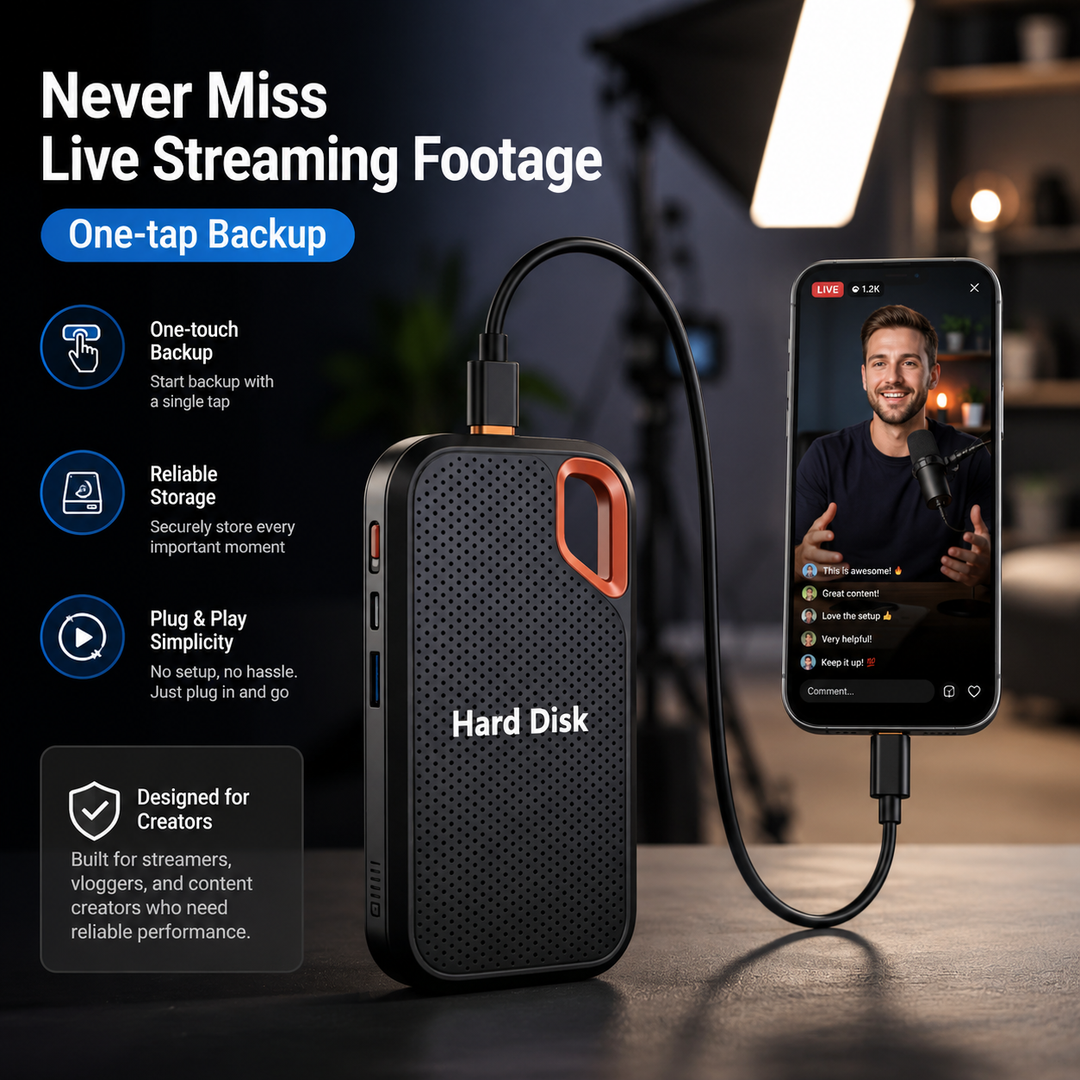 Portable External SSD USB-C Rugged Shock-Resistant Storage Drive