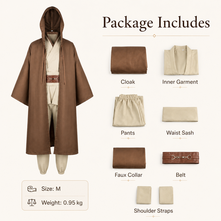 Anakin Skywalker Jedi Robe and Cloak Costume Set for Men