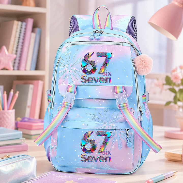 Six Seven 67 Girls Lightweight School Backpack