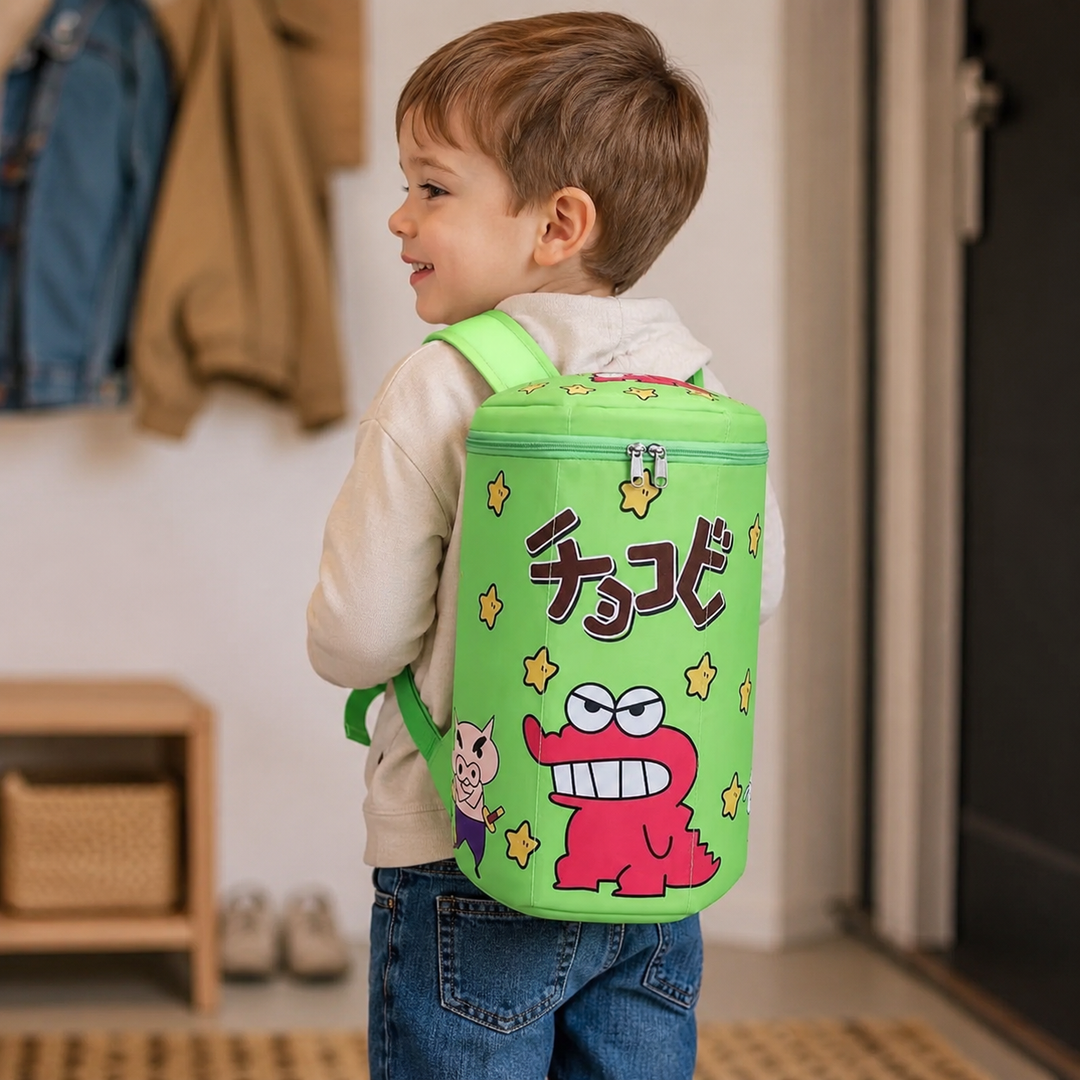 Crayon Shin-chan Kids Cylindrical School Backpack