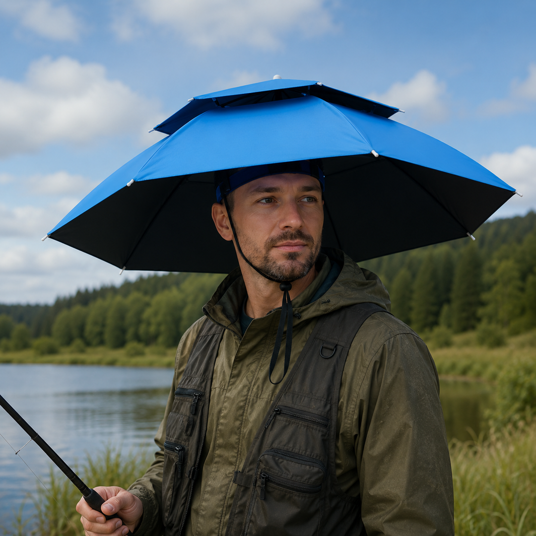 Fishing Head Umbrella Hat Rain-Proof Sunshade Cap Outdoor