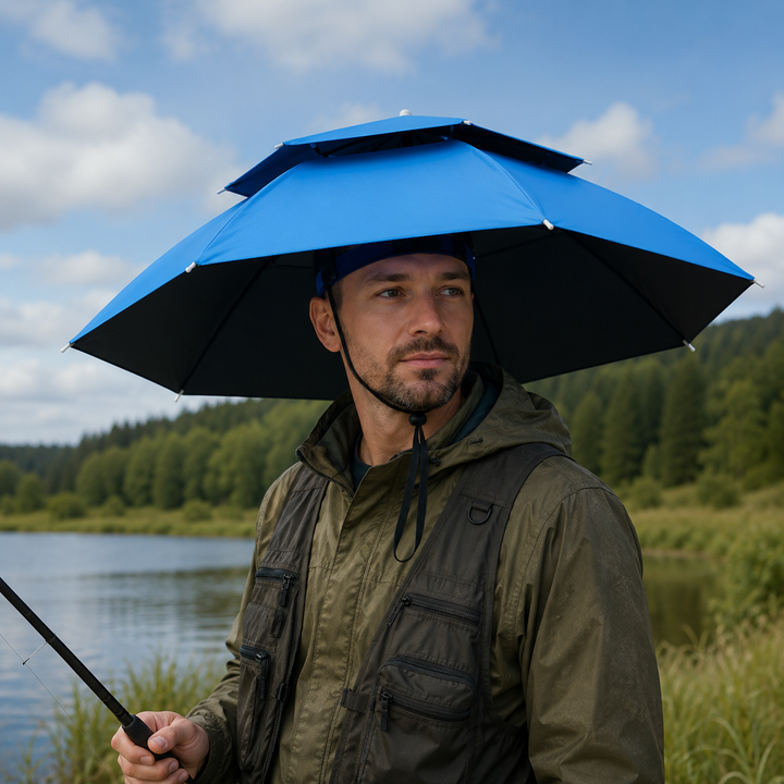 Fishing Head Umbrella Hat Rain-Proof Sunshade Cap Outdoor