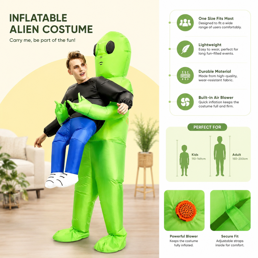 Alien Abduction Inflatable Costume for Kids Halloween