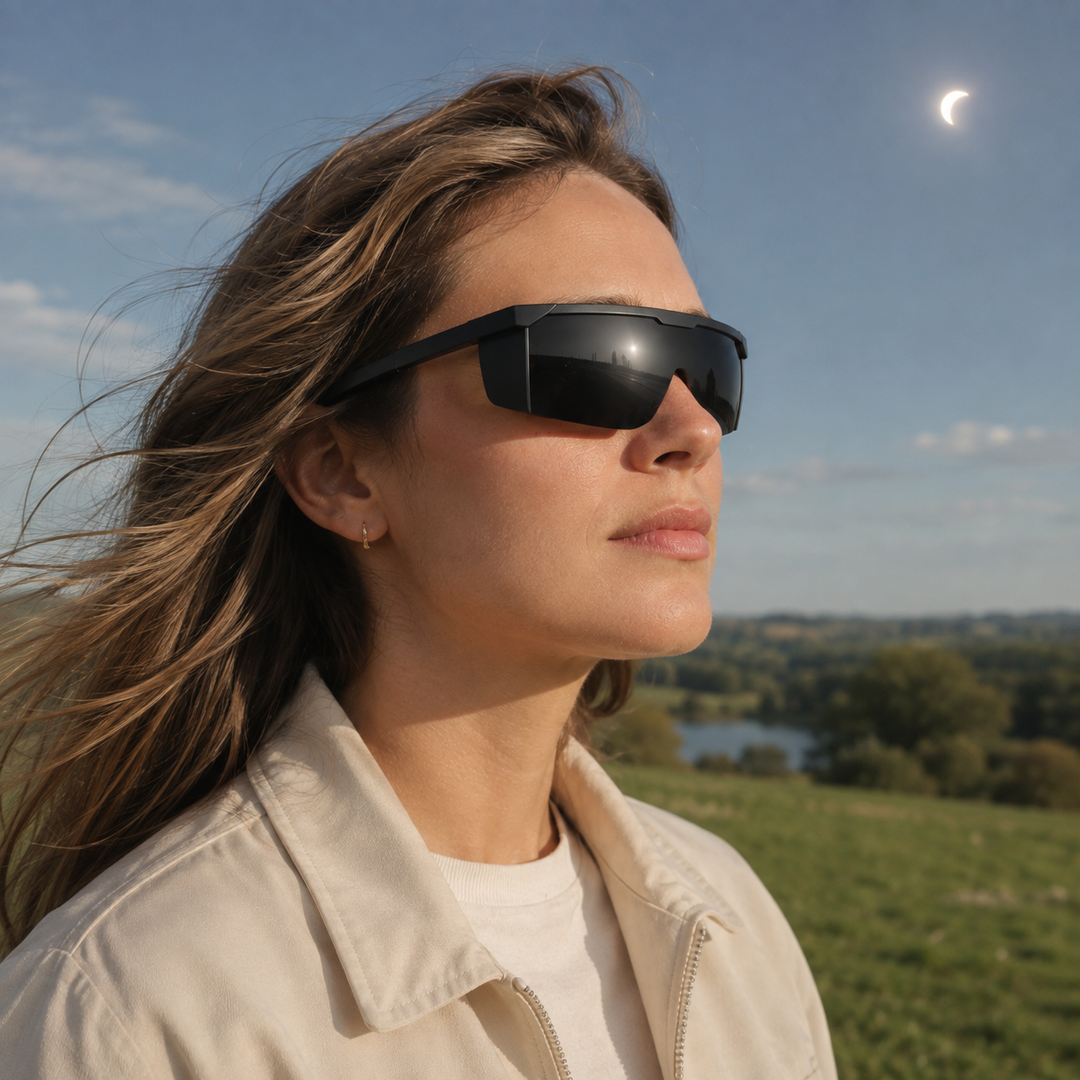 Solar Eclipse Viewing Glasses Full-Coverage Shield Eyewear for Safe Eclipse Watching