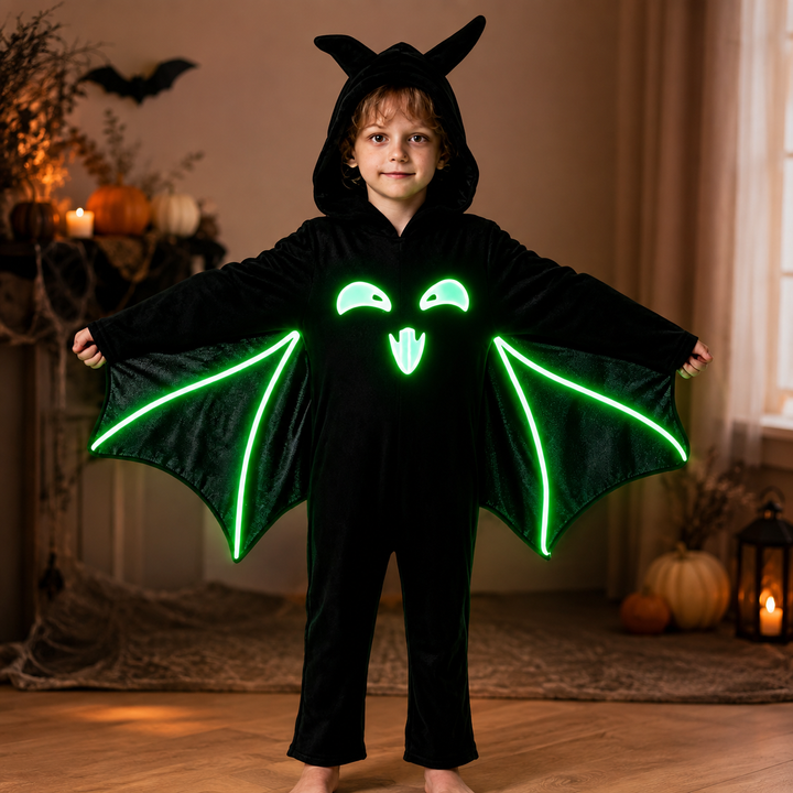 Kids Bat Halloween Costume Glow in the Dark Cape Cloak Costume