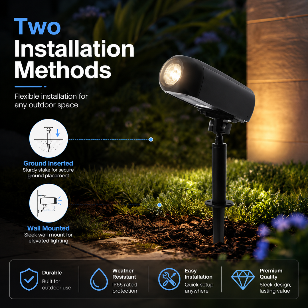 Solar Spotlights LED Outdoor Landscape Garden Path Waterproof 1-4 Pack
