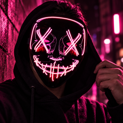 Wireless LED Purge Mask Light Up Halloween Mask