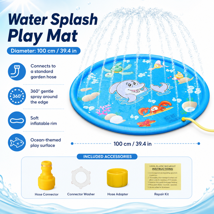 Children Spray Mat Inflatable Water Sprinkler Pad Lawn Outdoor Pool Kids