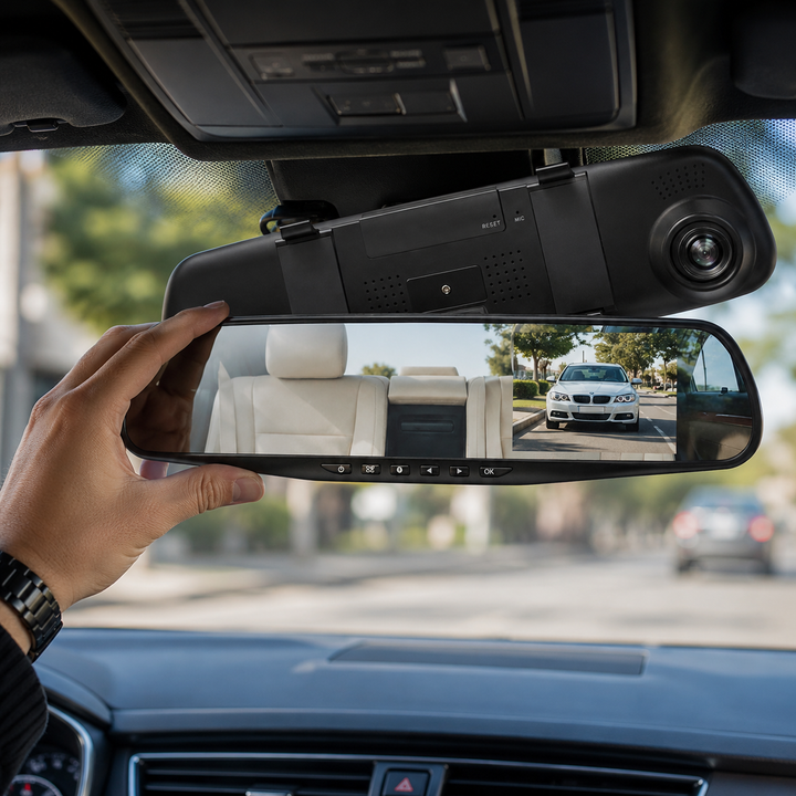 Rearview Mirror Dash Cam 1080P HD Dual Camera Front Rear DVR Video Recorder